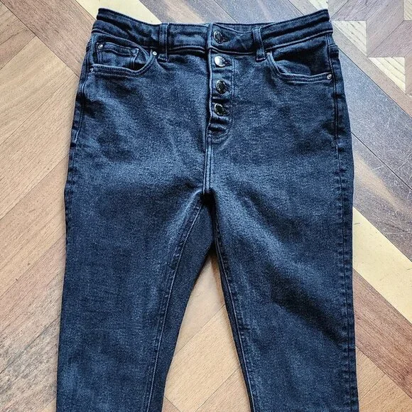 Denim&Co Faded Black Skinny Jeans Size 8